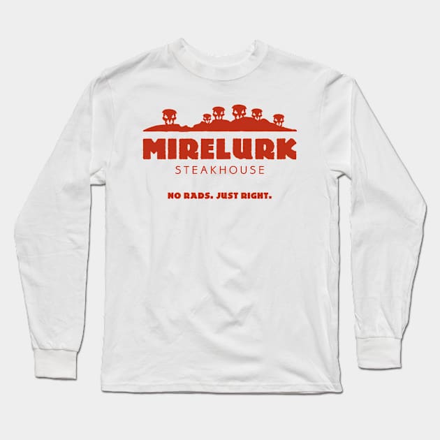 Mirelurk Steakhouse Long Sleeve T-Shirt by ClayGrahamArt